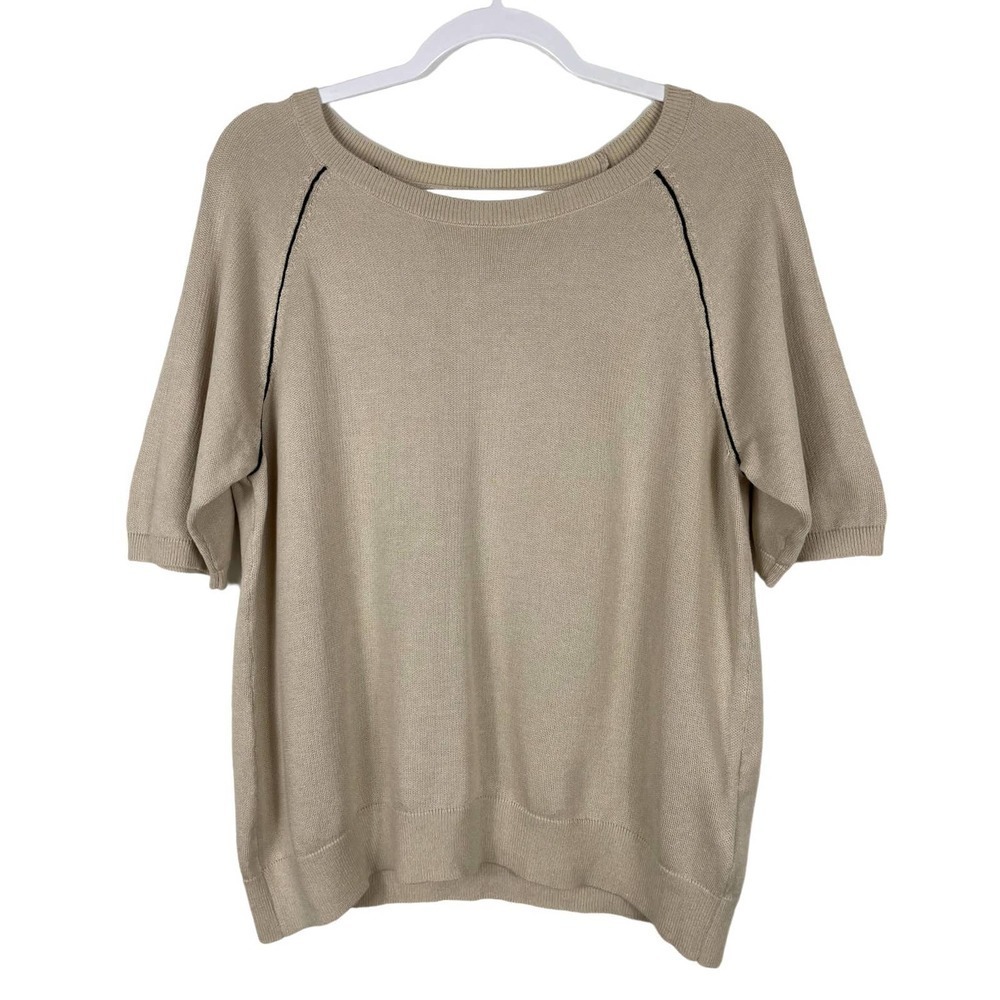Elegant Tan Women's Crew Neck Sweater